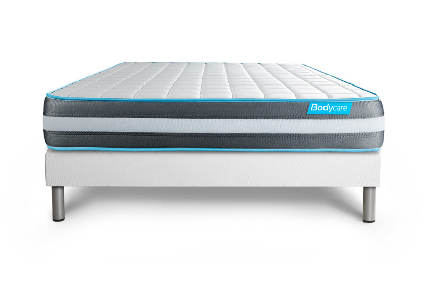 Ensemble Matelas Sommier 140x190 cm - Sommier Blanc (en kit) - Bodyform