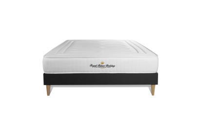 Ensemble Matelas Sommier 130x190 cm - Sommier Noir (en kit) - Nottingham