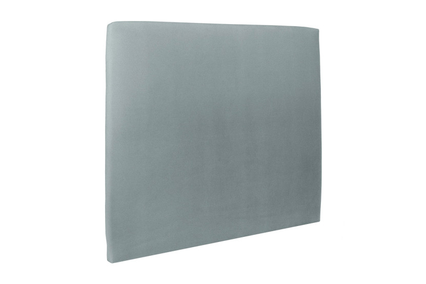 Lit coffre 180x200 cm avec Tête de lit tapissée - Tissu Velours Gris Bleuté
