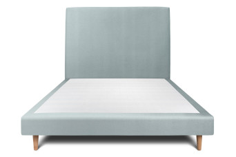 Lit 150x190 cm avec Tête de lit tapissée - Tissu Velours Gris Bleuté Lit 150x190 cm avec Tête de lit tapissée - Tissu Velours Gris Bleuté