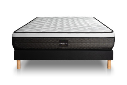 Ensemble Matelas Sommier 140x190 cm - Sommier Noir (en kit) - Suite
