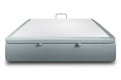 Sommier Coffre 160x200 cm - Velours - Gris bleuté