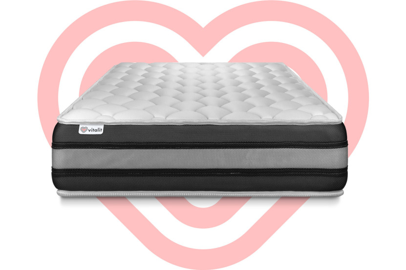 Matelas 90x190 cm Ressorts ensachés et Mémoire de forme - Vitalspring Zen