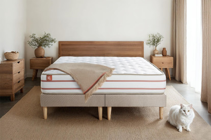 Ensemble Matelas Sommier 180x200 cm - 2 Sommiers Beige - Le Doux