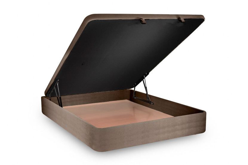 Sommier Coffre 140x190 cm - Velours - Taupe
