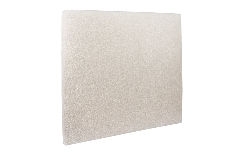Lit coffre 180x200 cm avec Tête de lit tapissée - Tissu Bouclette Beige Clair