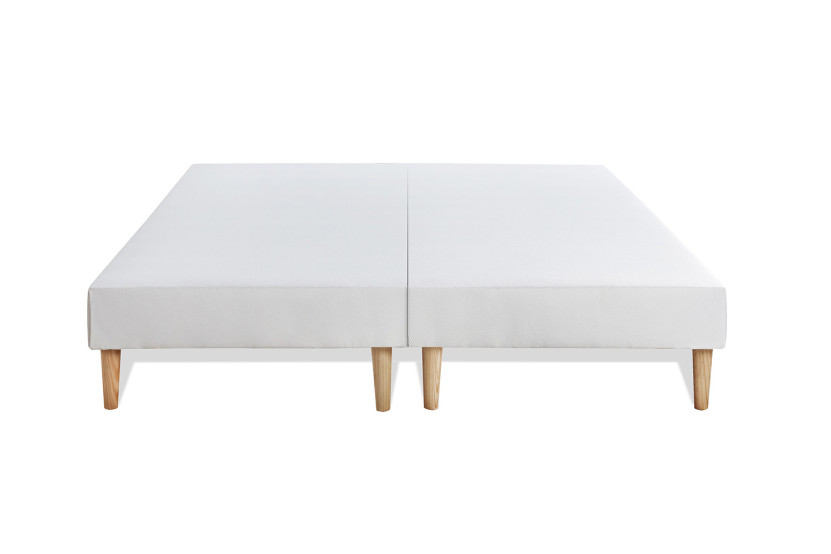 Pack lit complet 160x200 cm - Matelas + 2 Sommiers Blancs + 2 oreillers + Couette - Le Soyeux