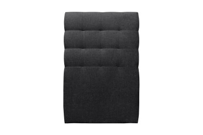 Lit 90x190 cm - Sommier tapissier H29 cm + tête de lit capitonnée - Tissu Toile natté Noir