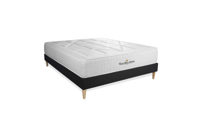 Ensemble Matelas Sommier 160x200 cm - Sommier Noir (déjà monté) - Windsor