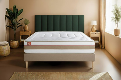 Matelas 200x200 cm Ressorts ensachés et Mémoire de forme - Le Tendre