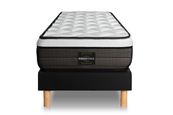 Ensemble Matelas Sommier 120x190 cm - Sommier Noir (déjà monté) - Suite