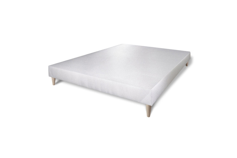 Pack lit complet 160x200 cm - Matelas + Sommier Blanc + 2 oreillers + Couette - Vingt-Quatre PLUS