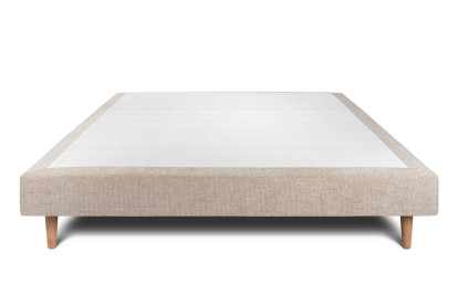 Sommier Tapissier 140x190 cm - H29 cm - Toile nattée - Beige brun