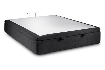 Sommier Coffre 160x200 cm - Toile nattée  - Noir