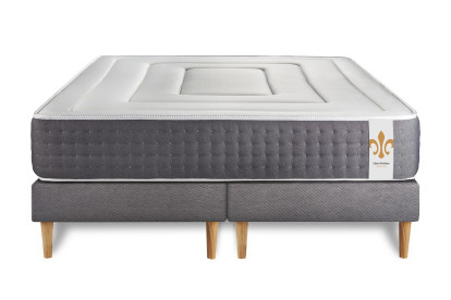 Ensemble Matelas Sommier 180x200 cm - 2 Sommiers Gris - Vingt-Six