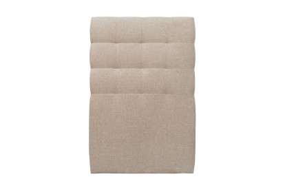 Lit 90x200 cm - Sommier tapissier H29 cm + tête de lit capitonnée - Tissu Toile natté Beige Brun