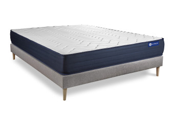 Ensemble Matelas Sommier 120x195 cm - Sommier Gris (en kit) - Actimemo Life