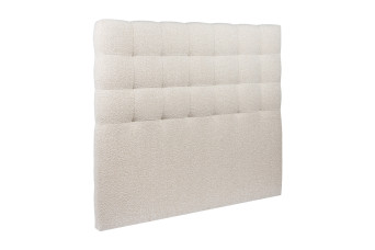 Tête de lit 150 cm Capitonnée - Tissu Bouclette Beige Clair