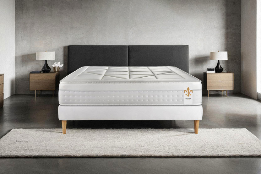 Ensemble Matelas Sommier 140x200 cm - Sommier Blanc (en kit) - Vingt-Huit