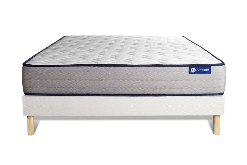 Ensemble Matelas Sommier 120x220 cm - Sommier Blanc (en kit) - Actilatex Form