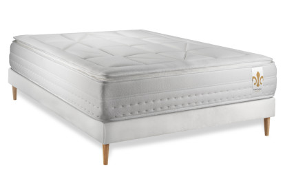 Ensemble Matelas Sommier 140x200 cm - Sommier Blanc (en kit) - Vingt-Huit PLUS