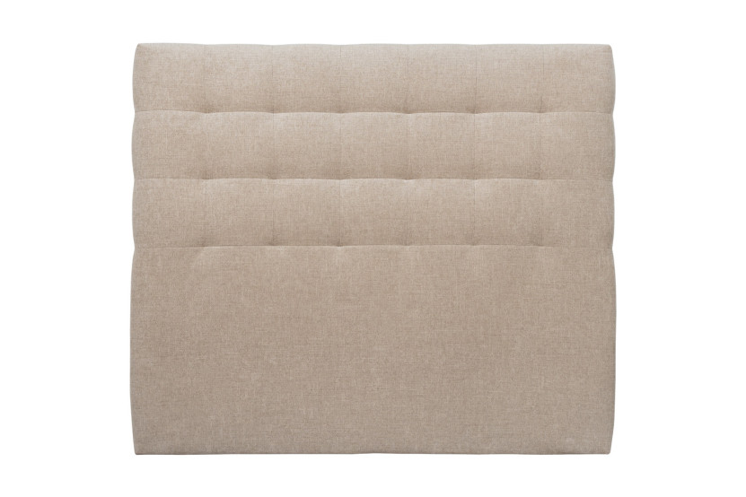 Tête de lit 135 cm Capitonnée - Tissu Toile Natté Beige Brun