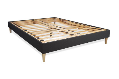Ensemble Matelas Sommier 120x195 cm - Sommier Noir (en kit) - Nottingham