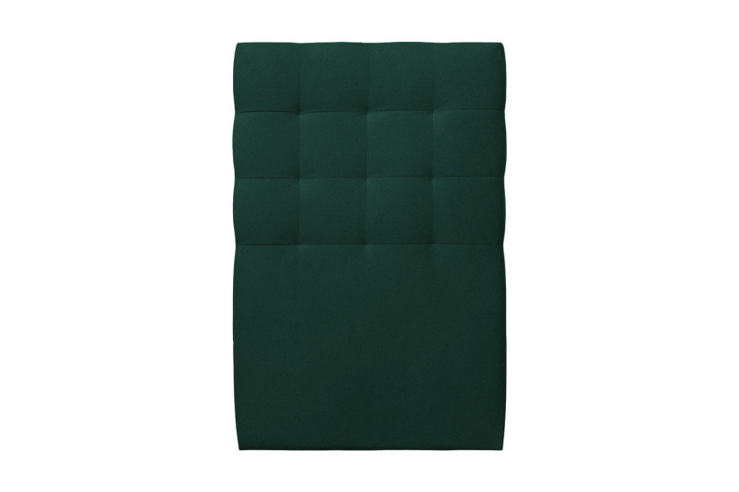 Lit 90x200 cm avec Tête de lit capitonnée - Tissu Velours Vert