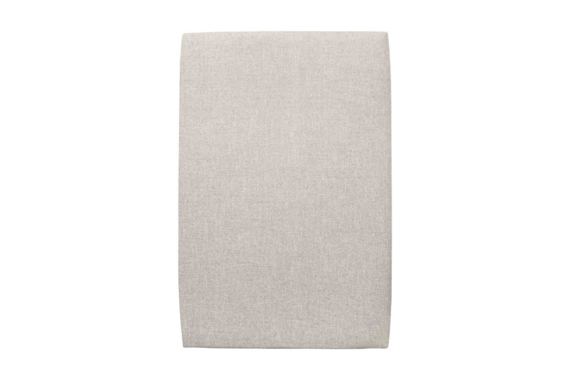 Lit 90x190 cm avec Tête de lit tapissée - Tissu Toile natté Beige Clair