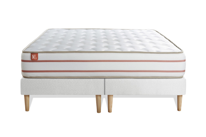 Ensemble Matelas Sommier 200x200 cm - 2 Sommiers Blanc - Le Doux