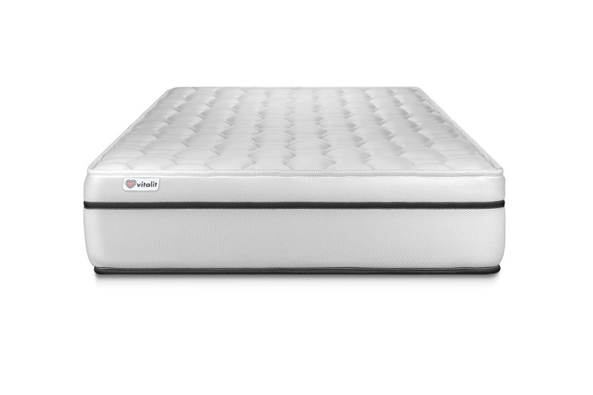 Ensemble Matelas Sommier 90x190 cm - Sommier Noir (en kit) - Vital Spa