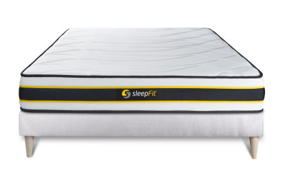 Ensemble Matelas Sommier 160x210 cm - Sommier Blanc (en kit) - Flexy