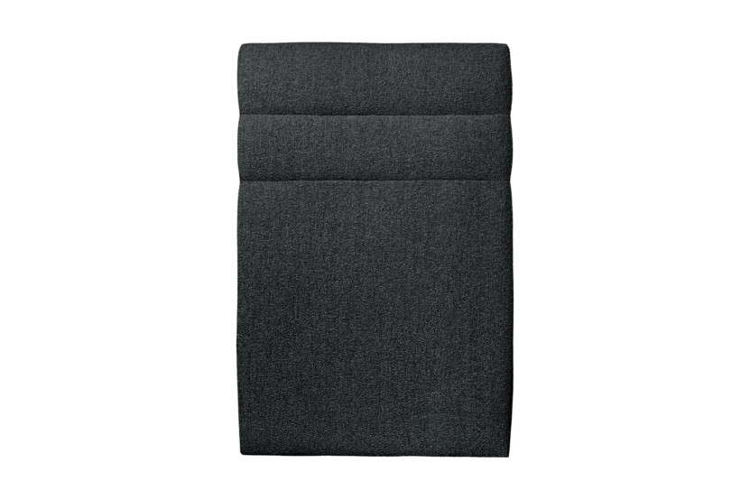 Lit 90x190 cm avec Tête de lit à lignes - Tissu Bouclette Noir