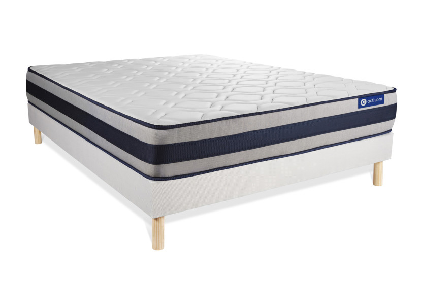 Ensemble Matelas Sommier 180x210 cm - Sommier Blanc (en kit) - Actilatex Ergo