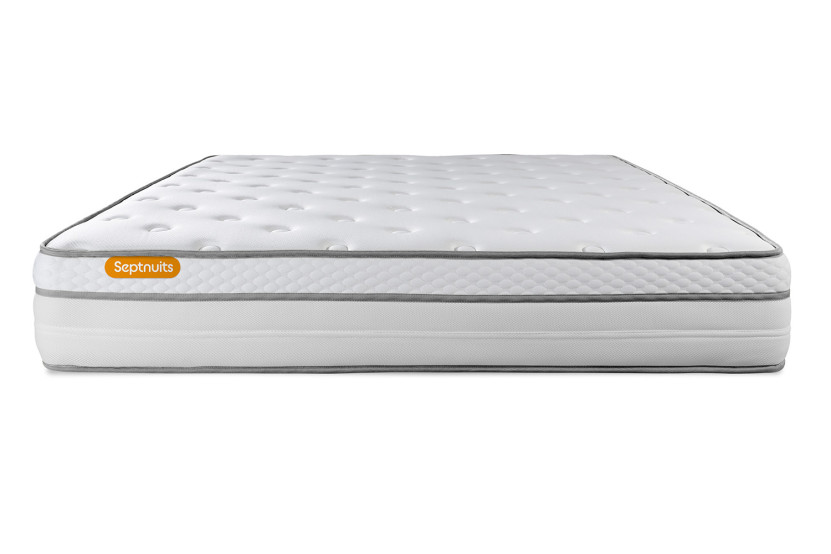 Ensemble Matelas Sommier 160x200 cm - 2 Sommiers Gris - Memo Luxe