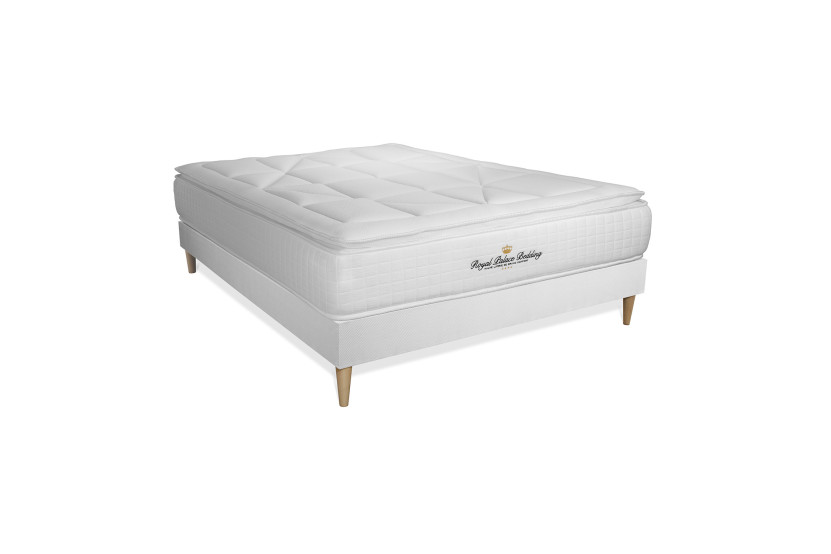 Ensemble Matelas Sommier 200x200 cm - Sommier Blanc (en kit) - George V