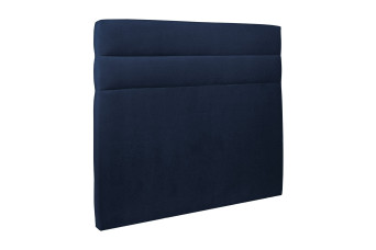 Tête de lit 200 cm Lignes - Tissu Velours Bleu Ocean