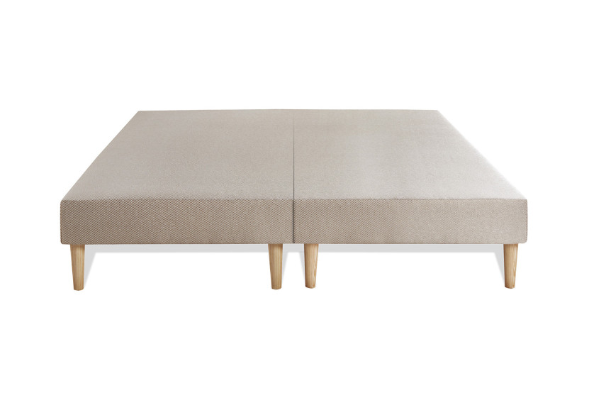 Pack lit complet 160x200 cm - Matelas + 2 Sommiers Beiges + 2 oreillers + Couette - Le Soyeux