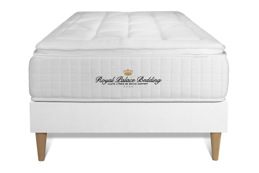 Ensemble Matelas Sommier 80x200 cm - Sommier Blanc (déjà monté) - George V