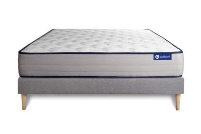 Ensemble Matelas Sommier 150x190 cm - Sommier Gris (en kit) - Actiflex Form
