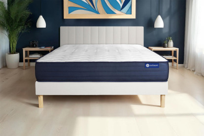 Ensemble Matelas Sommier 140x200 cm - Sommier Blanc (en kit) - Actiflex Life
