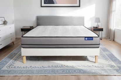 Ensemble Matelas Sommier 80x200 cm - Sommier Blanc (en kit) - Actimemo Night
