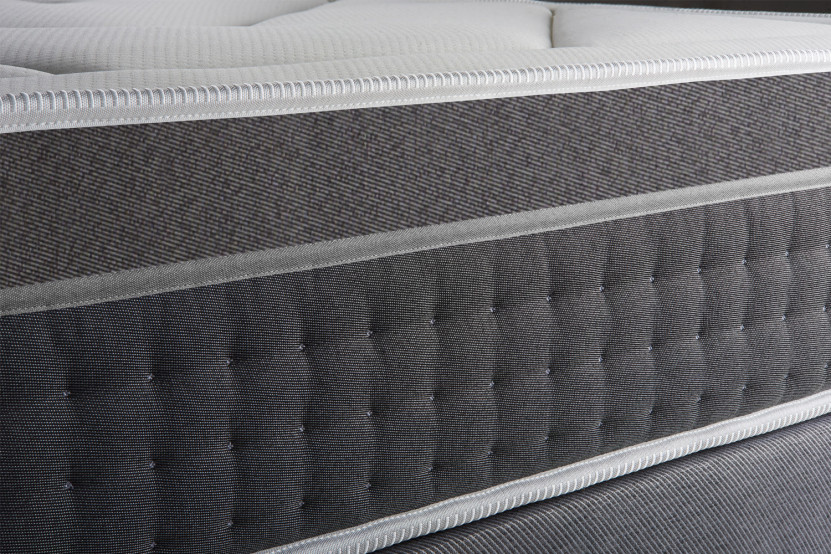 Ensemble Matelas Sommier 140x200 cm - Sommier Gris (en kit) - Trente