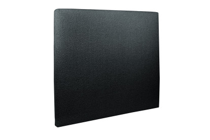 Lit 2x 100x200 cm - Sommier tapissier H29 cm + tête de lit tapissée - Tissu Bouclette Noir