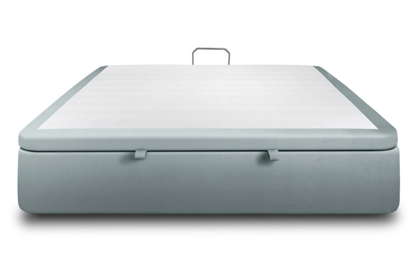Sommier Coffre 180x200 cm - Velours - Gris bleuté