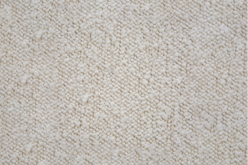 Lit 150x190 cm avec Tête de lit capitonnée - Tissu Bouclette Beige Clair