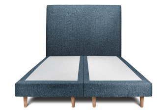 Lit 2x80x200 cm avec Tête de lit tapissée - Tissu Bouclette Bleu Lit 2x80x200 cm avec Tête de lit tapissée - Tissu Bouclette Bleu