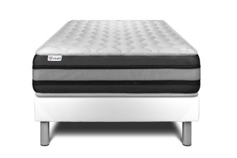 Ensemble Matelas Sommier 120x200 cm - Sommier Blanc (en kit) - Vitalspring Zen