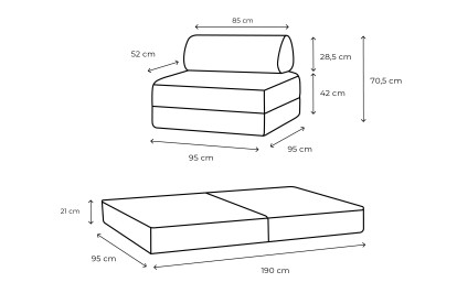Fauteuil convertible et modulable - Velours côtelé Blanc