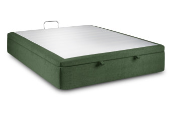 Sommier Coffre 140x200 cm - Toile nattée  - Vert kaki